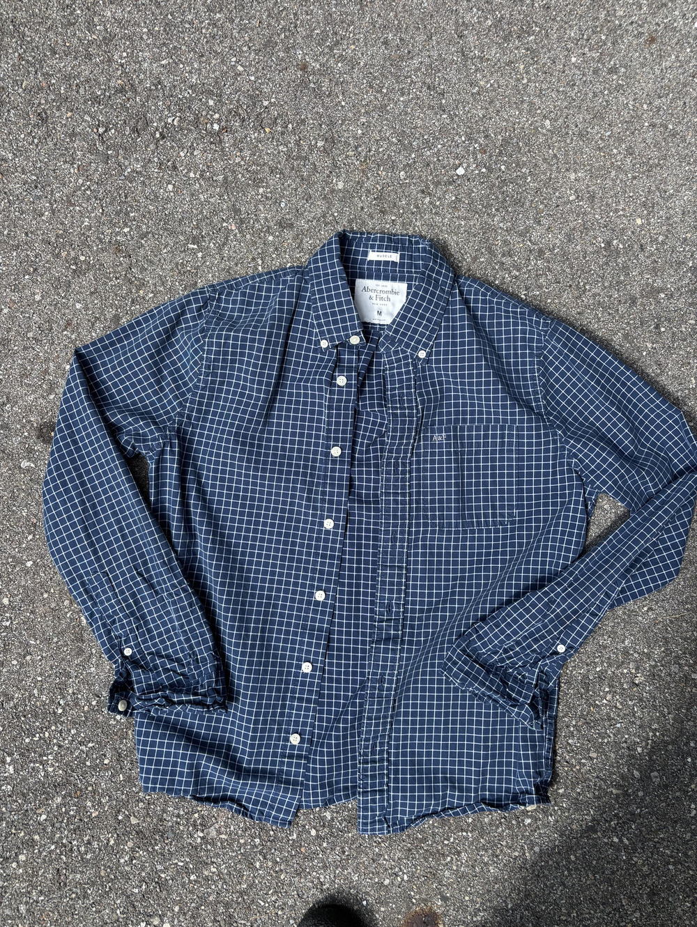 2000s Blue check button-down shirt